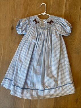Smockingbird Puppy Smocked Dress (size 5)